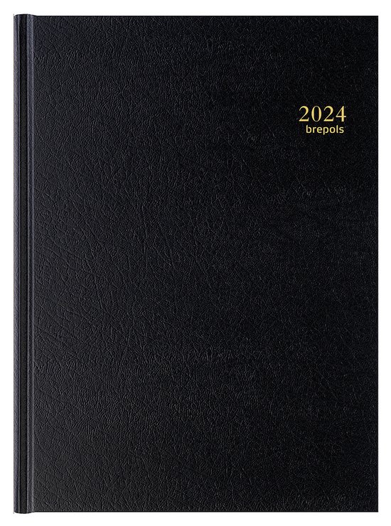 Brepols Bureau-agenda 2024 - SANTEX - Bremax 2 - Dagoverzicht - 1d/2p - Zwart - 21 x 29 cm