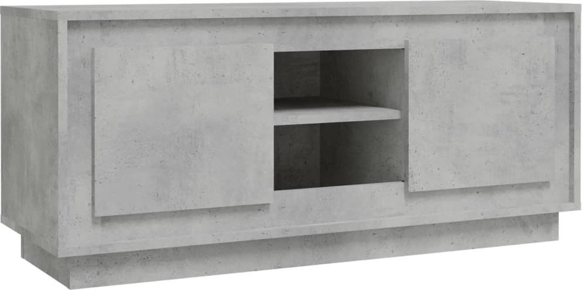 vidaXL - Tv-meubel - 102x35x45 - cm - bewerkt - hout - betongrijs