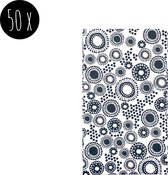50x Cadeauzakje / Papieren zakje | CIRCLE PARTY | zwart-wit | 7 x 13 cm