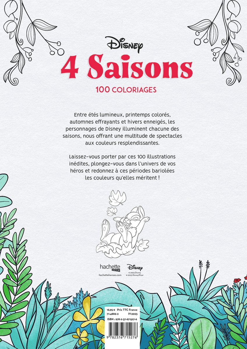 Disney 4 Saisons 100 Coloriages - Hachette Heroes - Kleurboek voor ...