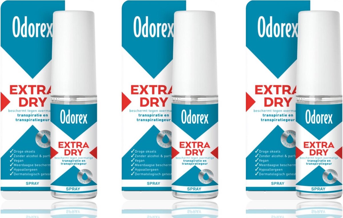 Goedkoopste Odorex Extra Dry - Pompspray - Voordeelverpakking 3 x 30 ml