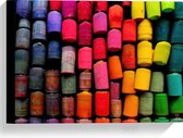 Canvas - Verschillende Kleuren met Verf Bespoten Blikken - 40x30 cm Foto op Canvas Schilderij (Wanddecoratie op Canvas)