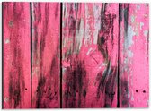 Dibond - Roze Geverfde Schutting - 40x30 cm Foto op Aluminium (Met Ophangsysteem)