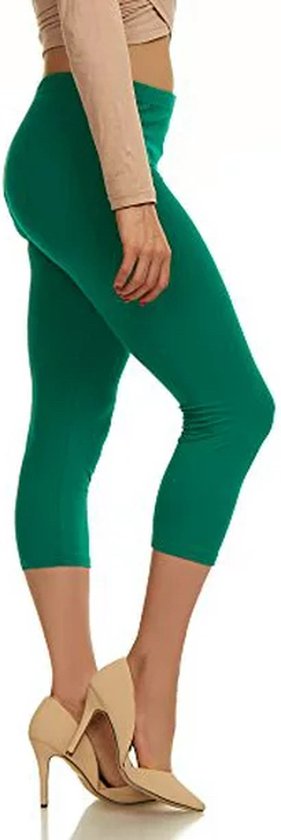 Foto: Hoogwaardige dames 3 4 legging 3 kwart legging one size maat 38 42 donker groen