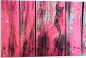 Acrylglas - Roze Geverfde Schutting - 90x60 cm Foto op Acrylglas (Wanddecoratie op Acrylaat)