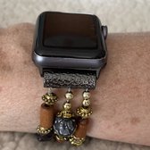 Apple Watch Bohemian Horlogeband- maat 42/44/45 mm- natuurkralen elastische band- Ibiza boho stijl