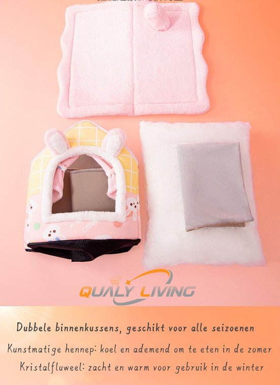 Wildanger klein kattenhuis geïsoleerd weerbestendig kattenhut kattenbak