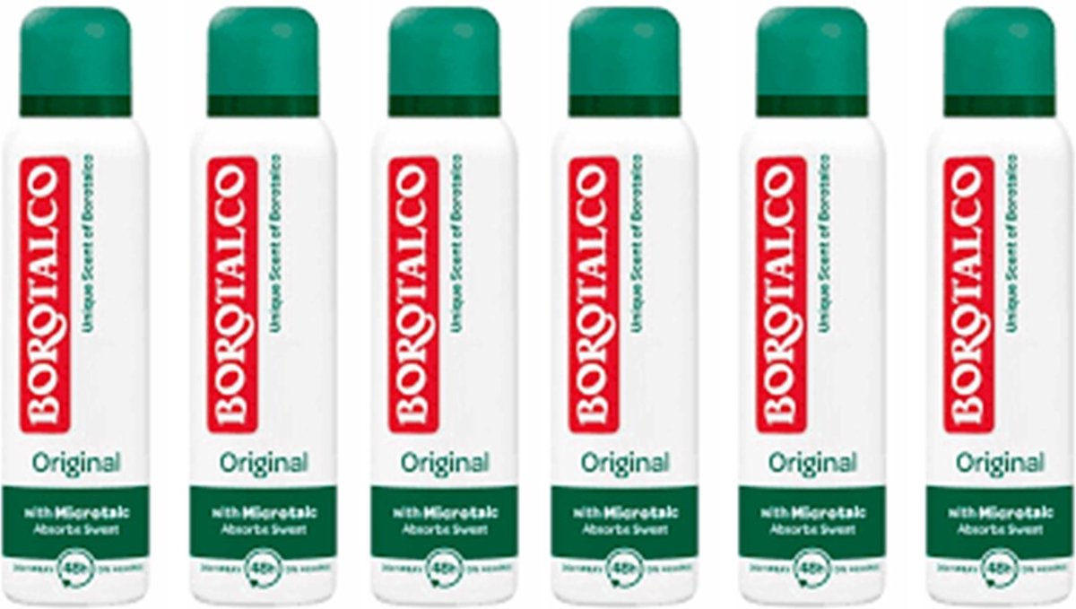 Borotalco Original spray - 6 stuks - voordeelverpakking
