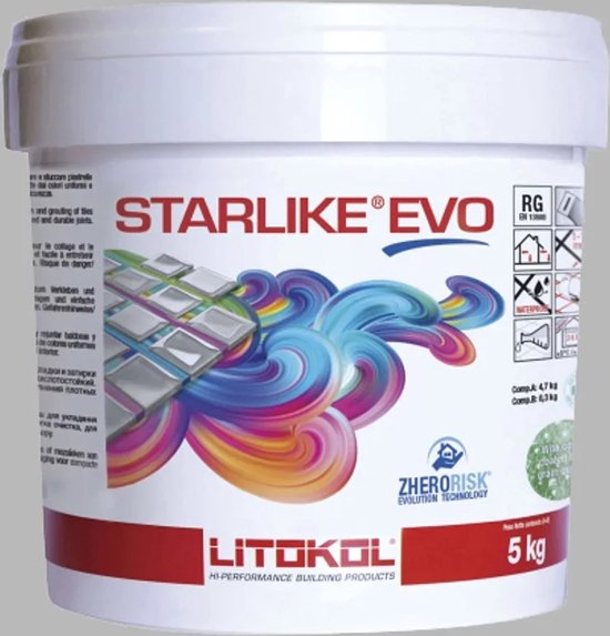 Litokol starlike evo 110 grigio perla 2,5kg - Voegmiddel - Kleur Grijs - Epoxymiddel - Lijm