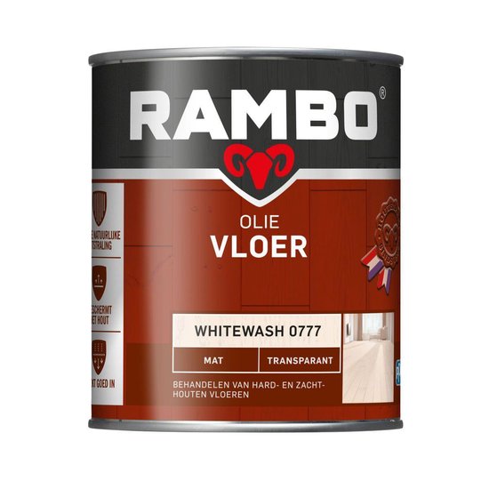 Rambo Vloer Olie Transparant Mat Whitewash 0777-0,75 Ltr