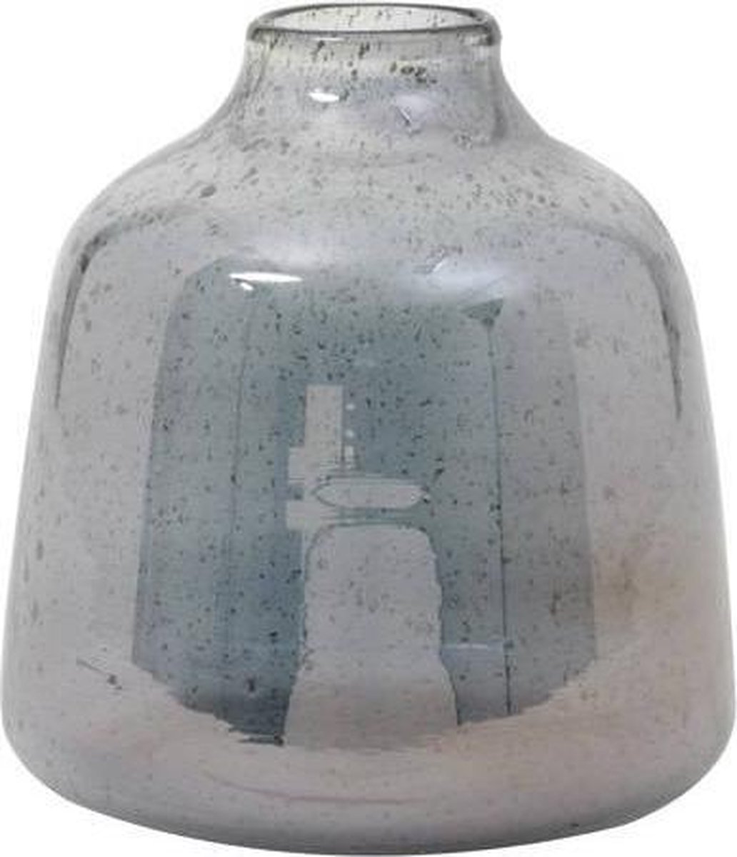 Light and living Vaas Ø20,5x23 cm DEONI glas steenslag blauw x