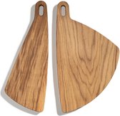 Vleugelvormige snijplanken van Tu Las | Set van 2 | Gemaakt van massief eikenhout | Bruin