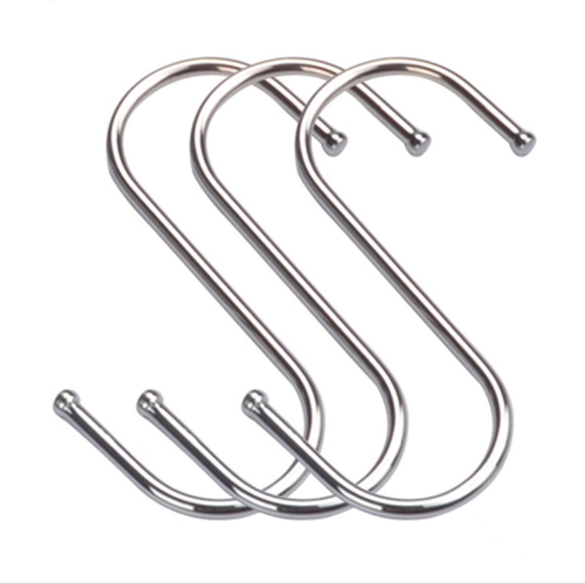 S-haken, 12 stuks aluminium S-vormige haken, S-haken voor het ophangen van potten en