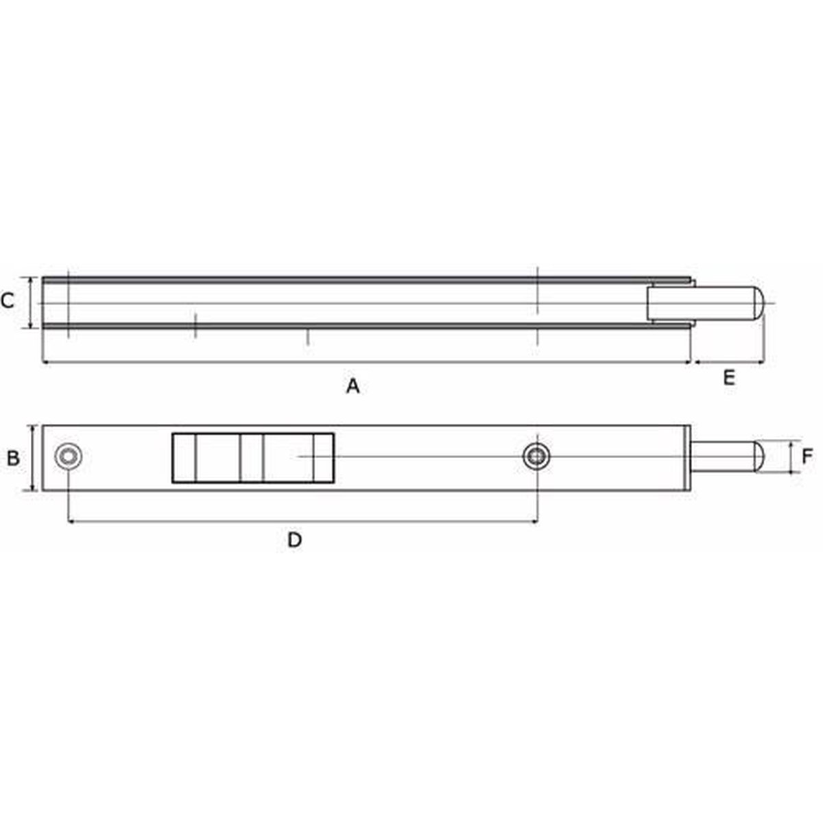 Bascule Kantschuif - 204x20 - Rvs Mat - Rechthoek