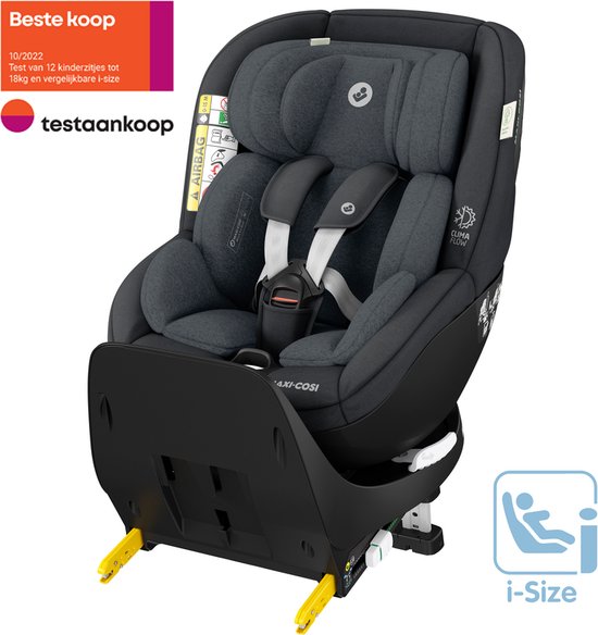 Maxi-Cosi Mica Pro Eco i-Size Autostoeltje - 360° draaibaar - Gerecyclede stoffen - Authentic Graphite - Vanaf de geboorte tot ca. 4 jaar - Beste Koop door Test Aankoop