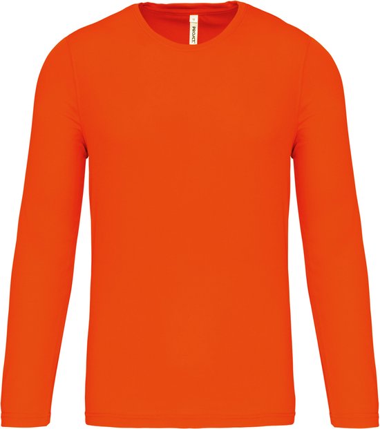 Herensportshirt 'Proact' met lange mouwen Fluorescent Orange - M