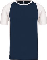 Tweekleurig sportshirt unisex 'Proact' korte mouwen Navy/White - M