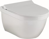 L'Aqua Hangtoilet Terra Wit -Keramisch - Ovaal vorm - Wandcloset - met wc bril - Softclose - Hangend toilet - zwevend toilet