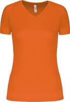Damesportshirt 'Proact' met V-hals Fluorescent Orange - L