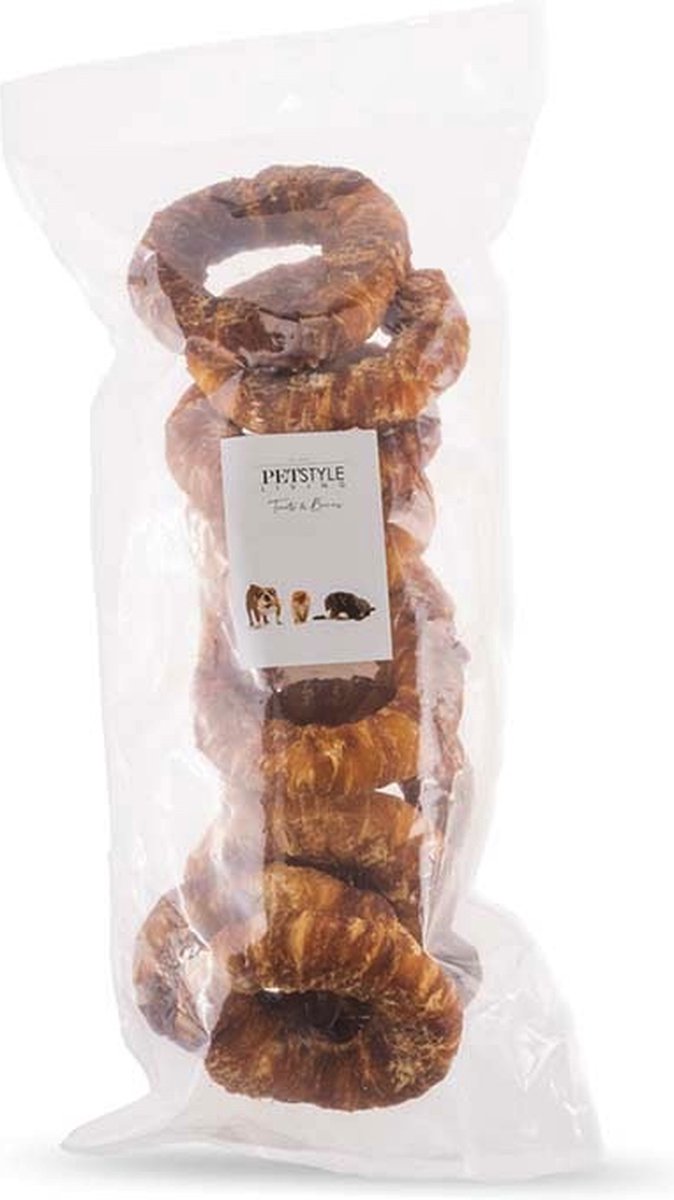 Bol.com Petstyle Living Gepofte Ringen met Eend - Hondensnacks - 12,5cm - 10 Stuks - Donut Hond aanbieding