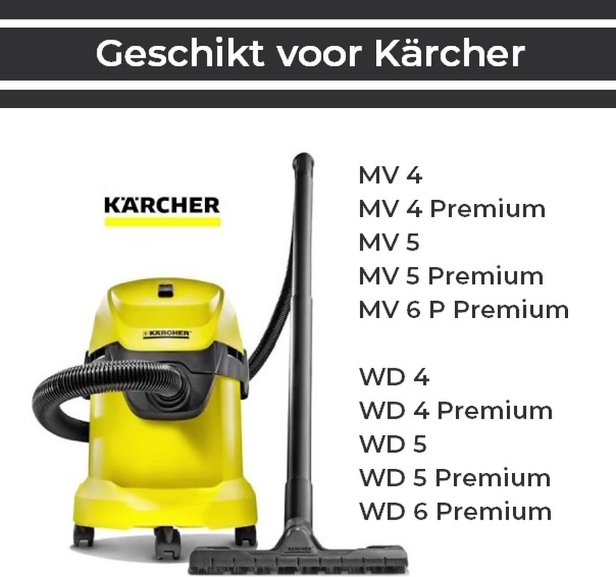 Sachet Filtre Ouate MV 4, MV 5, MV 6 X4 Aspirateur KARCHER