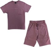 La Pèra Kinder Tweedelig Setje - T-shirt & Korte broek - Unisex - Paars - 134