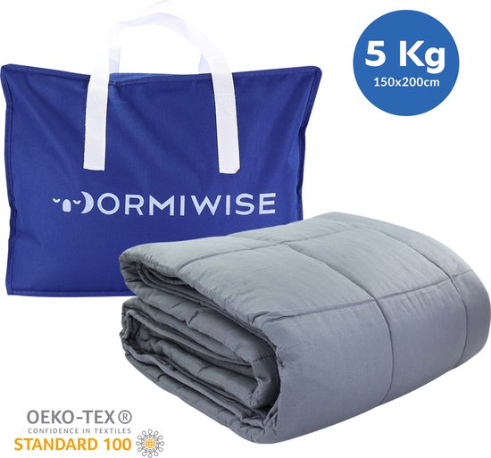 Couverture Lestée Adulte 6 Kg - 140x200 Cm - Tissu 100% Coton, Remplissage Perles De Verre - Pour Améliorer Le Sommeil, Anti-Stress - Couleur Crème Clair