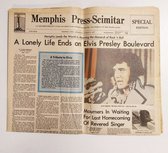 Memphis Press-Scimitar Krant Aug 17, 1977 - Elvis Presley Overlijden - ORIGINEEL
