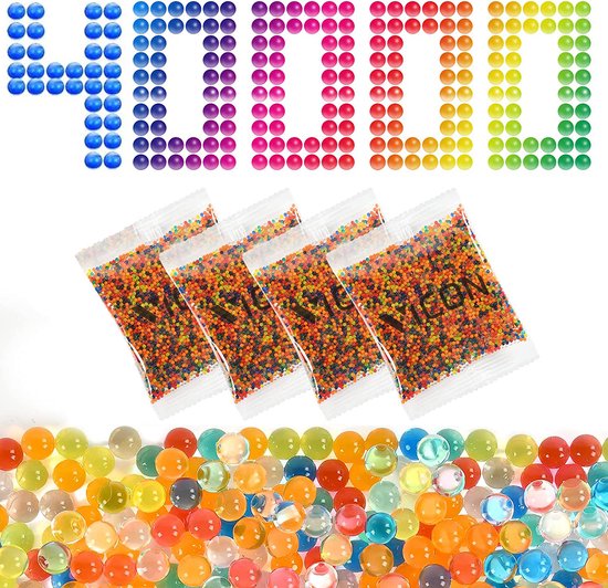Waterparels Multicolor - 40.000 stuks - 7-8mm – Waterabsorberende balletjes - Waterballetjes - Gelballetjes