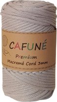 Cafuné Macrame koord- Premium -Beige-3 mm-75 mt-250gr-Gevlochten koord-niet uitkambaar-Gerecycled-Haken-Macramé-Koord-Touw-Garen-Duurzaam Katoen