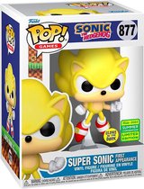 Funko Pop! Games; Sonic the Hedgehog - Super Sonic First Appearance #877 Summer Convention 2022 Glow in the Dark Grail Rare