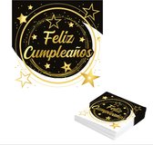 Fiestas Guirca - Sterren servetten Feliz Cumpleaños – 33 x 33 cm – 12 stuks