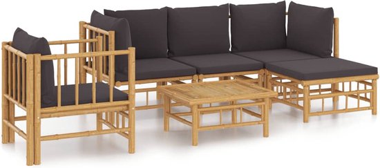 Arvin 2 delige tuin loungeset donkergrijs - met zitkussens Arvin 2 delige tuin loungeset donkergrijs - met zitkussens