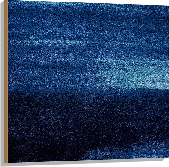 Hout - Stippelpatroon in Blauwe Achtergrond - 80x80 cm - 9 mm dik - Foto op Hout (Met Ophangsysteem)