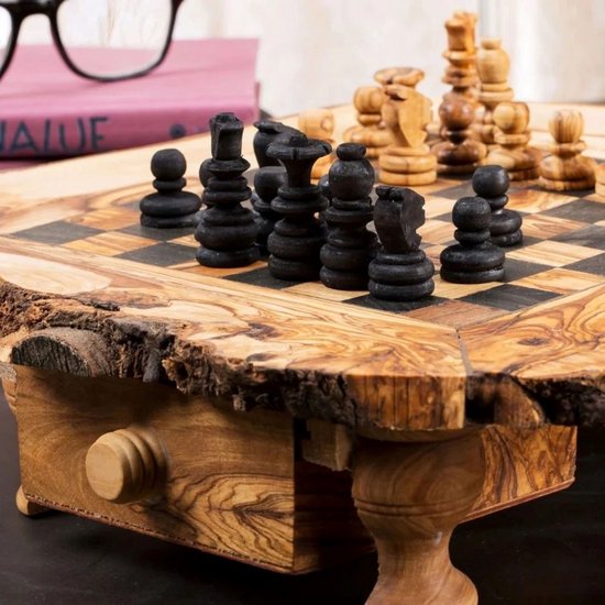 Mini Jeu d'Echecs en Bois - Échiquier Pliant avec Pièces Staunton Mini Jeu d'Echecs en Bois - Échiquier Pliant avec Pièces Staunton