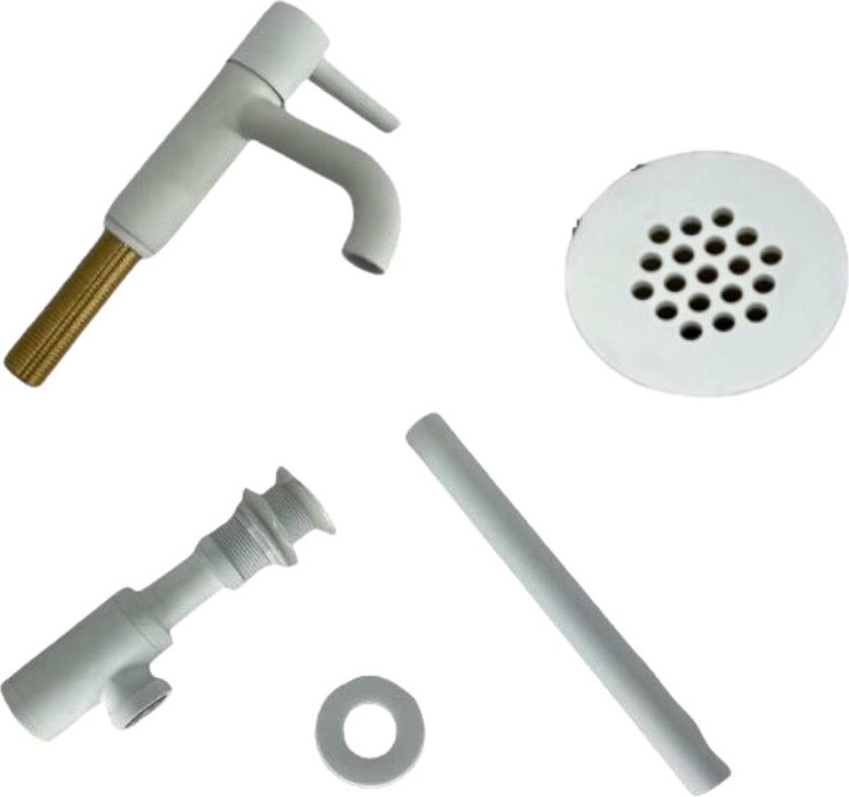 L'aqua Fonteinkraan met Sifonset Mat wit