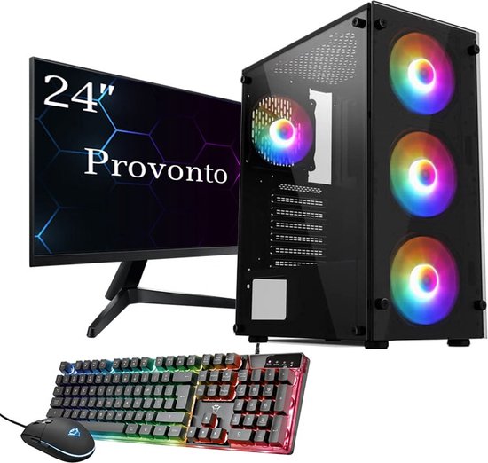 voordat Permanent winter Provonto 12 Core Mid-Range Gaming PC Set (Intel Xeon E5-2650 v4, AMD Radeon  RX 580,... | bol.com