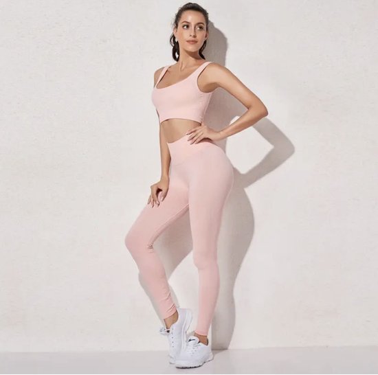 ByMND - Ensemble de gym LIGHT RIBBED - Taille L - Peach - 2 pièces