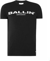 Ballin Amsterdam -  Heren Slim Fit  Original T-shirt  - Zwart - Maat XS