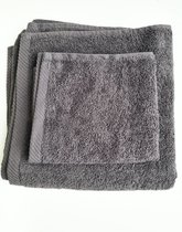 Handdoeken - 100% Egyptisch katoen- Giza 95 - 600 GSM - 30x30 cm - 50x100 cm - Set van 2 - Donker grijs kleur
