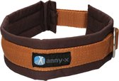 AnnyX Brede Halsband - FUN - Kaneel/Bruin - Gevoerd - maat XS (3) - 3.5cm breed - Halsomvang vanaf 32 cm tot en met 38 cm - My K9