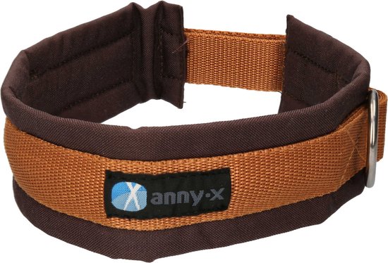 Foto: Annyx brede halsband fun kaneel bruin gevoerd maat xs 3 3 5cm breed halsomvang vanaf 35 cm tot 38 cm