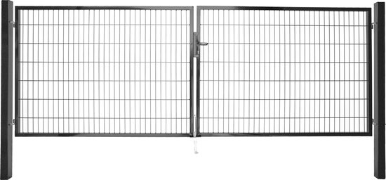 Roma/Milano dubbele poort H 180 x L 2x200cm antraciet