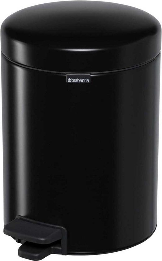 Brabantia NewIcon poubelle à pédale 5 litres avec seau intérieur synthétique - Matt Black