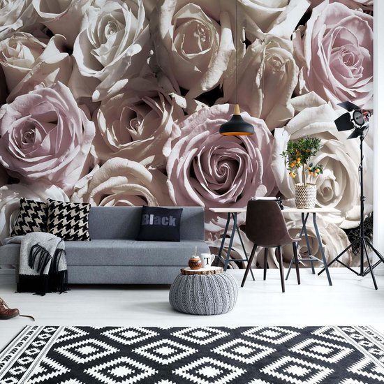 Papier Peint Roses Fleurs  | XXXL - 416 cm x 254 cm | Polaire 130g / m2