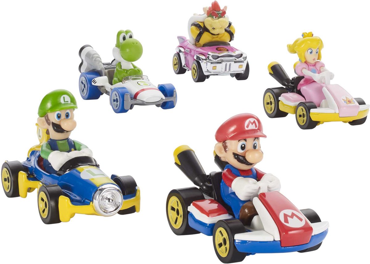 Hot Wheels Mario Kart Replica Diecast Mario, Standard Kart — afbeelding 14