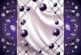 Fotobehang Purple Diamond Abstract Modern | PANORAMIC - 250cm x 104cm | 130g/m2 Vlies