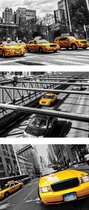 Fotobehang New York City Yellow Cabs | DEUR - 211cm x 90cm | 130g/m2 Vlies