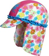 Playshoes UV zonnepetje Kinderen Bloemen Ruches - Roze - Maat 53cm