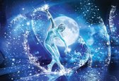 Fotobehang Moonlight Moon Stars Ballet Dancer Woman | XXL - 206cm x 275cm | 130g/m2 Vlies
